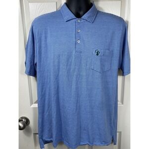 B. Draddy Striped Polo Shirt Golf Casual Short Sleeve Blue Size‎ L